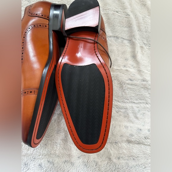 ALIPASINM Men's Wingtip Oxford Dress Shoes Lace Up Size 13 ,Brown Leather New - Picture 7 of 11